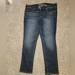 American Eagle Outfitters Dark Blue Straight Leg Jeans